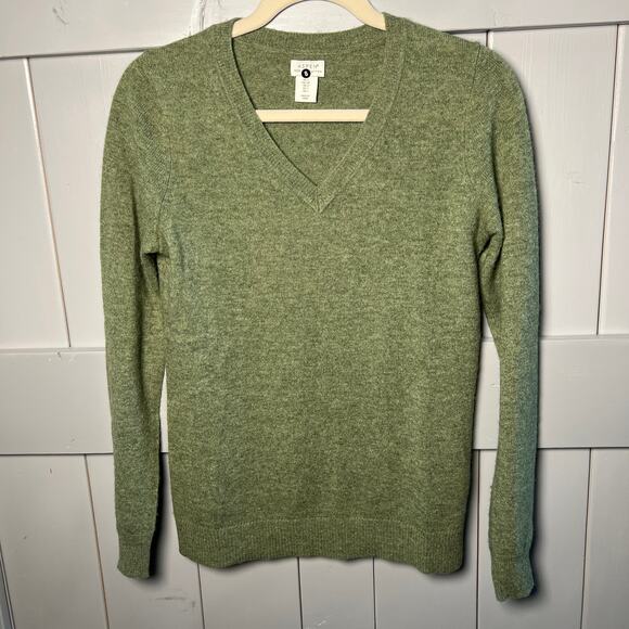Aspen Women's Green !00% 2-Ply Cashmere Long Sleeve Sweater Size S - Picture 1 of 6